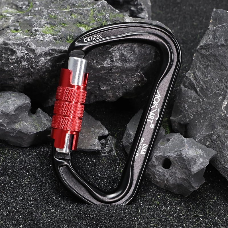 AOKWIT 30KN Auto Locking Carabiner Clip Twist Lock UIAA Certified Large Climbing Carabiner Heavy Duty Carabiner for Rock Tree Climbing Rappelling Mountaineering Caving Rescue Arborist Aerial Yoga - Image 2
